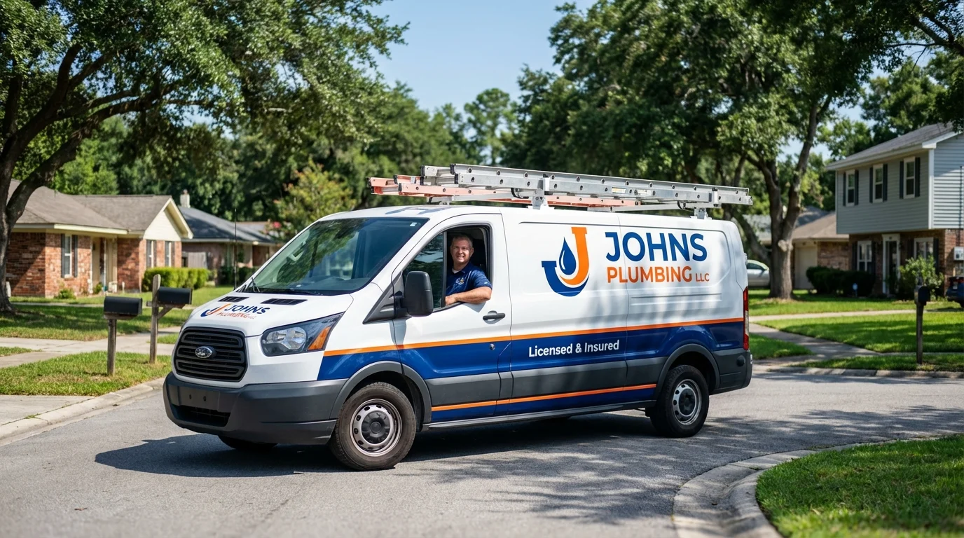 Johns Plumbing LLC service van in Graniteville, SC