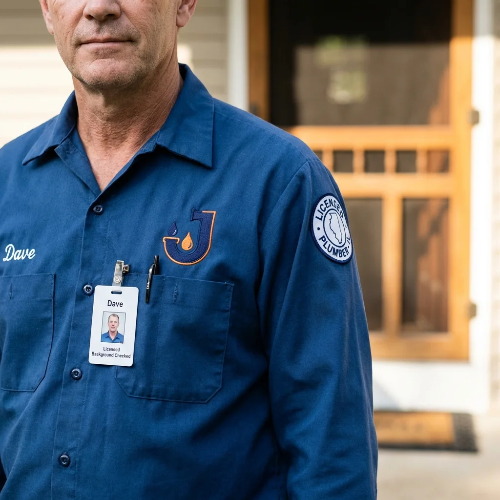 Licensed plumber showing ID badge in Graniteville, SC