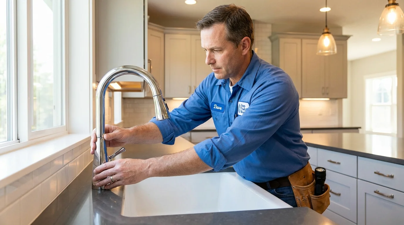Kitchen faucet installation by Johns Plumbing LLC in Graniteville
