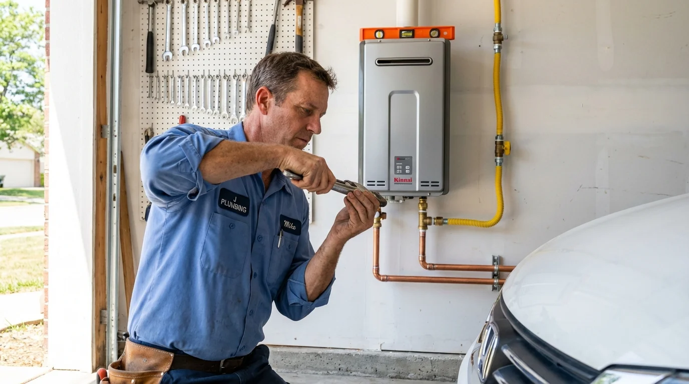 Tankless water heater installation by a Johns Plumbing LLC plumber in Graniteville